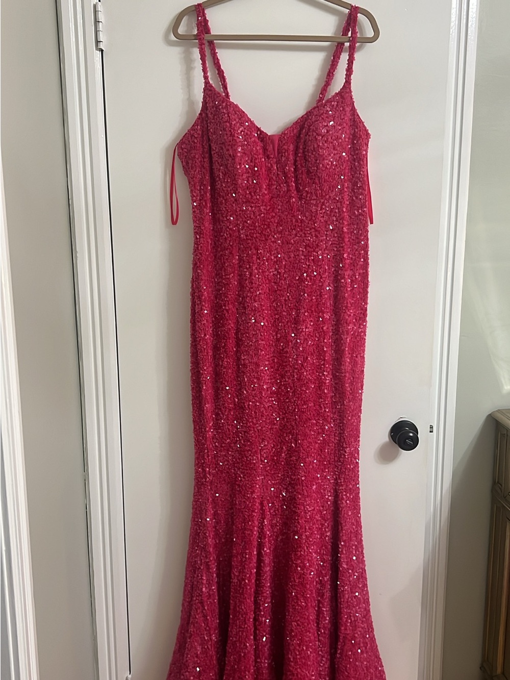 Sparkling Fuchsia Sequin Evening Dress